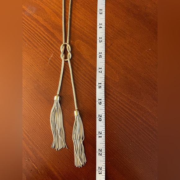 Vintage Lariat Necklace Gold & Silver Tone - Picture 5 of 5